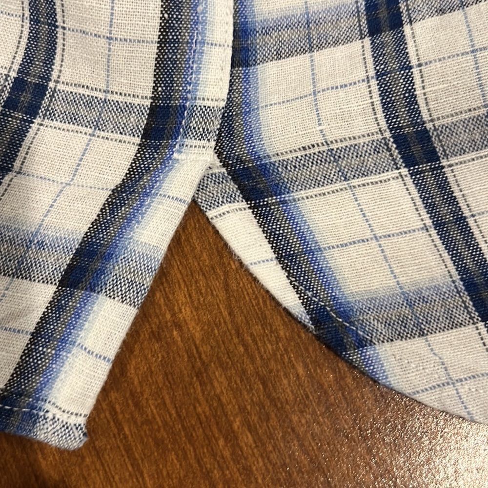 Scott Barber Men’s Linen Blend Short Sleeved Plaid Shirt Size Large. - Picture 6 of 6